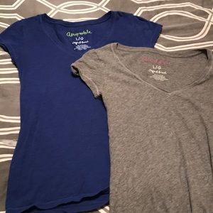 2 Aeropostale V neck Shirts